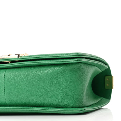 Chanel Caviar Quilted Medium Boy Flap Green 10 of 12