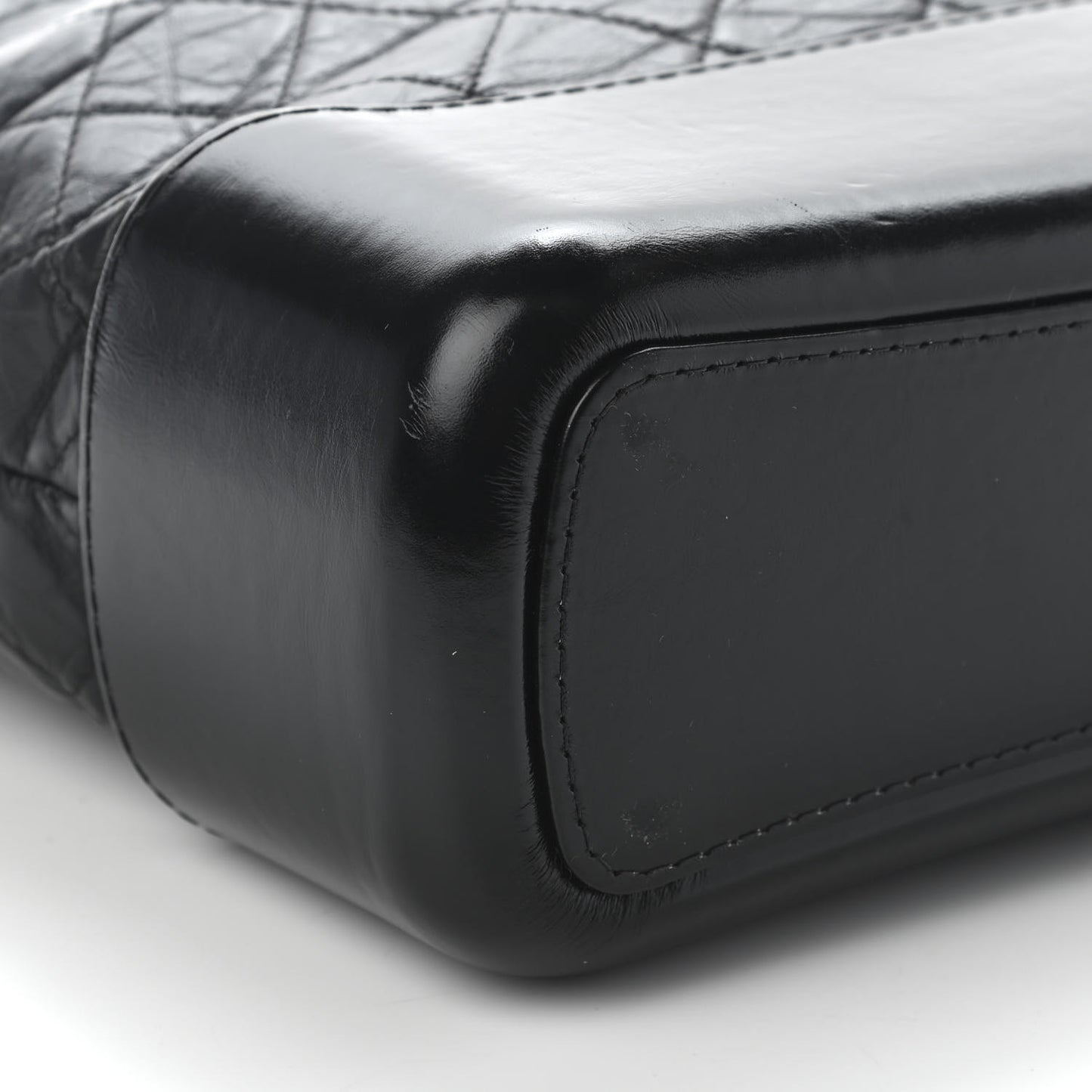 Aged Calfskin Quilted Medium Gabrielle Hobo Black
