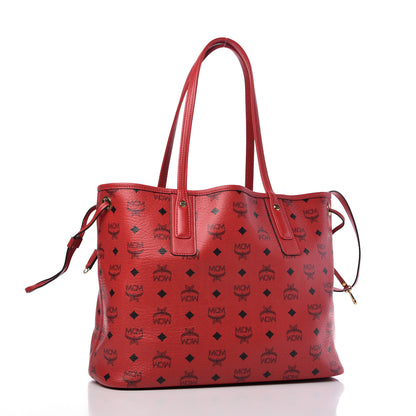 MCM Visetos Medium Liz Reversible Shopper Tote Ruby Red 5 of 11