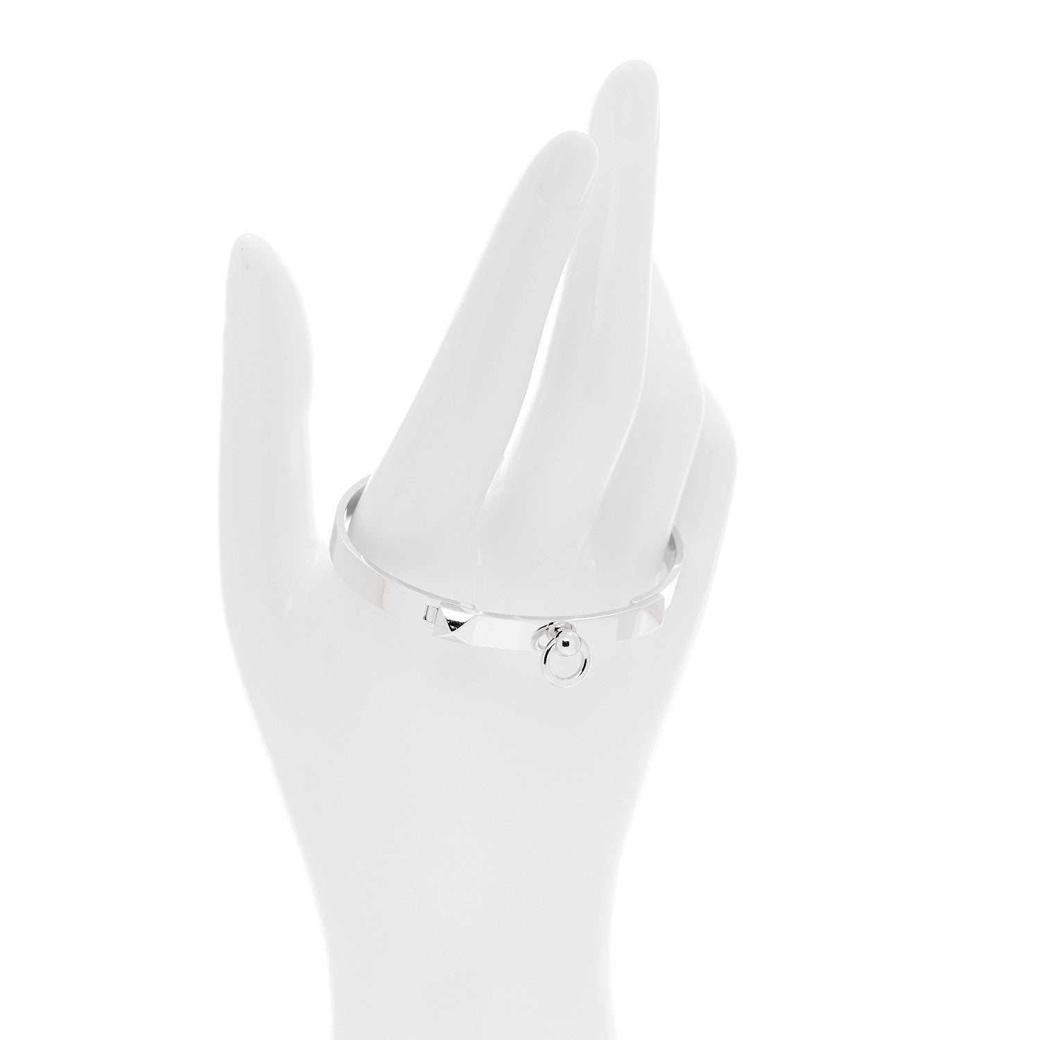 Hermes 18K White Gold PM Collier De Chien Bracelet SH 2 of 4