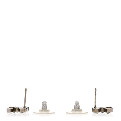 Chanel Crystal Mini Timeless CC Earrings Silver 3 of 4