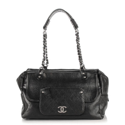 Chanel Glazed Caviar Pocket In The City Tote Black 1 of 10
