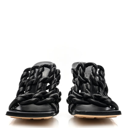 Bottega Veneta Nappa Braided Stretch Mule Sandals 39 Black 3 of 7