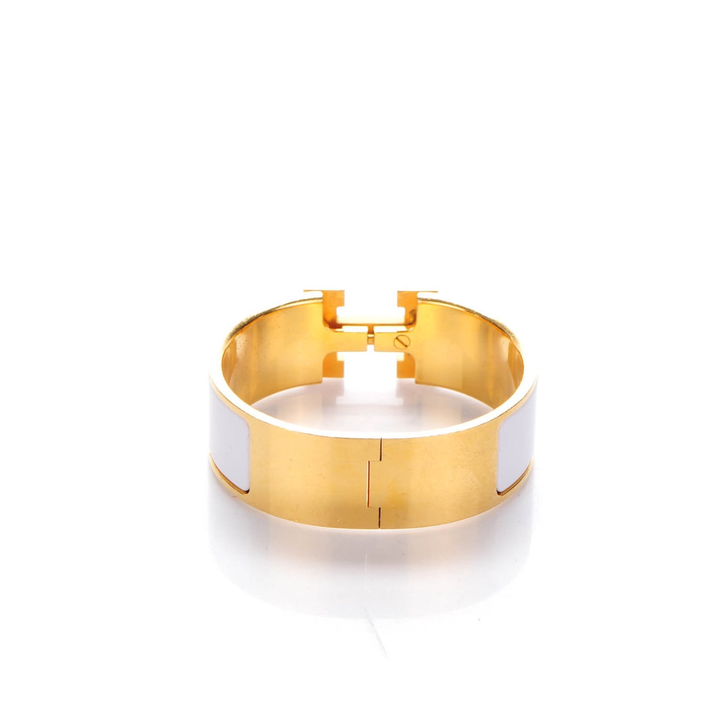 Enamel Wide Clic Clac H Bracelet PM White