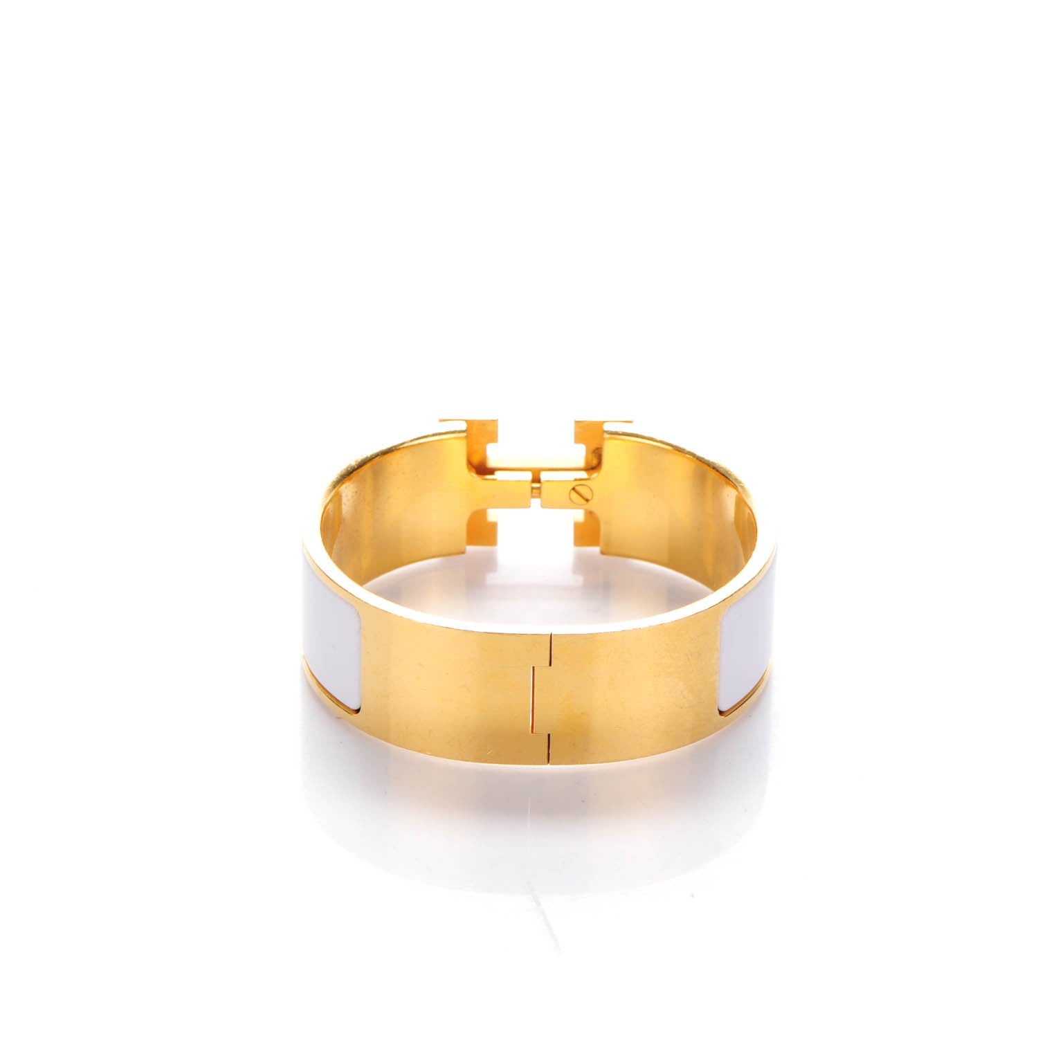 Hermes Enamel Wide Clic Clac H Bracelet PM White 3 of 5