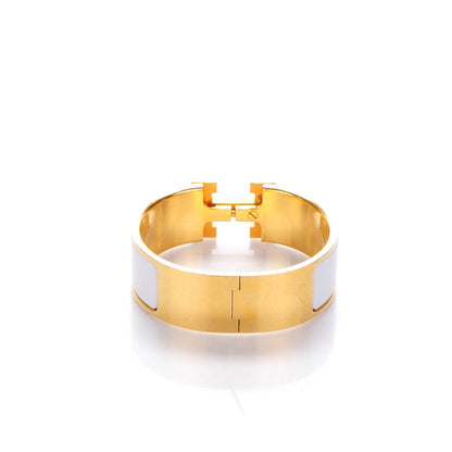 Hermes Enamel Wide Clic Clac H Bracelet PM White 3 of 5