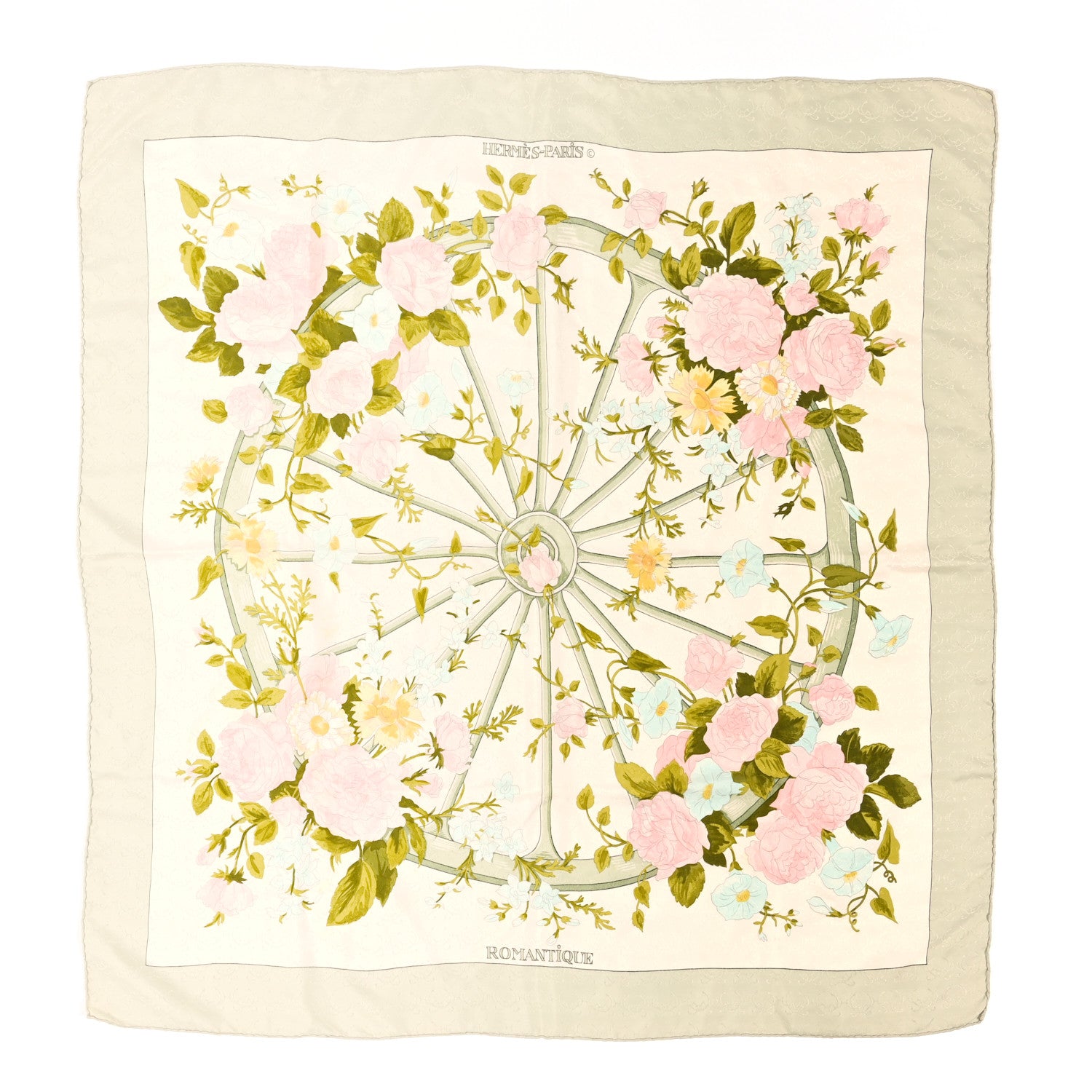Hermes Jacquard Silk Romantique Scarf 90 1 of 3