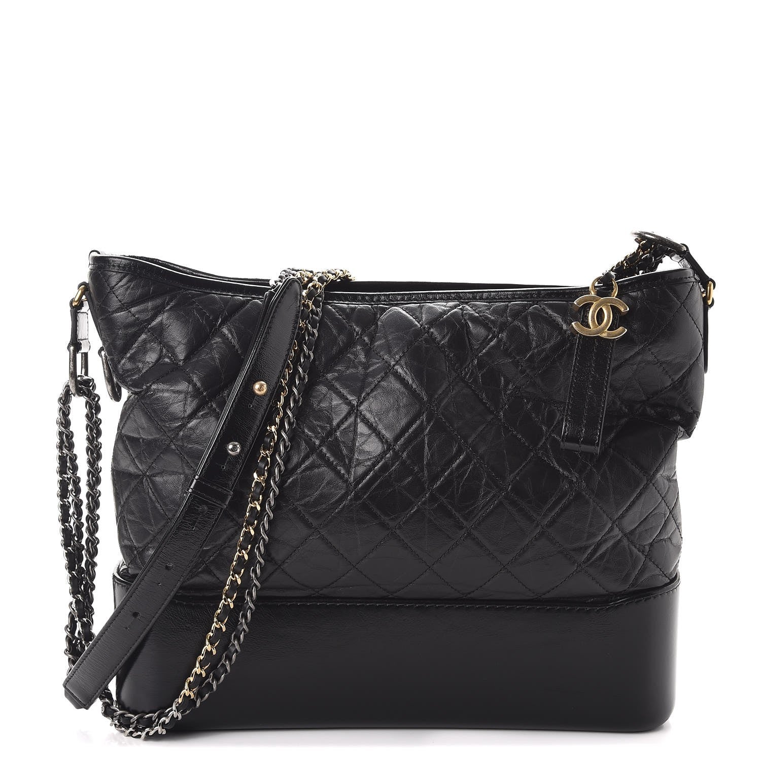 Chanel Aged Calfskin Quilted Large Gabrielle Hobo Black 1 of 11