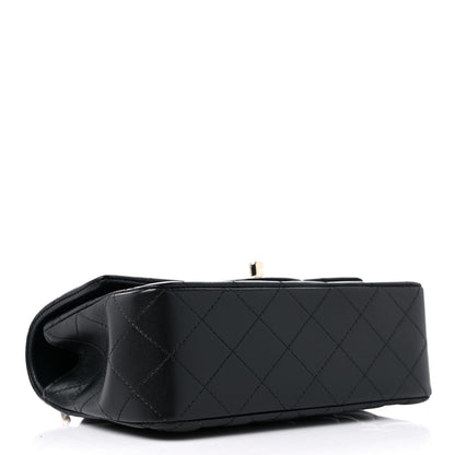 Chanel Lambskin Quilted Mini Top Handle Rectangular Flap Black 4 of 10