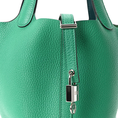 Hermes Taurillon Clemence Swift Eclat Picotin Lock 18 MM Menthe Vert Bosphore 8 of 10