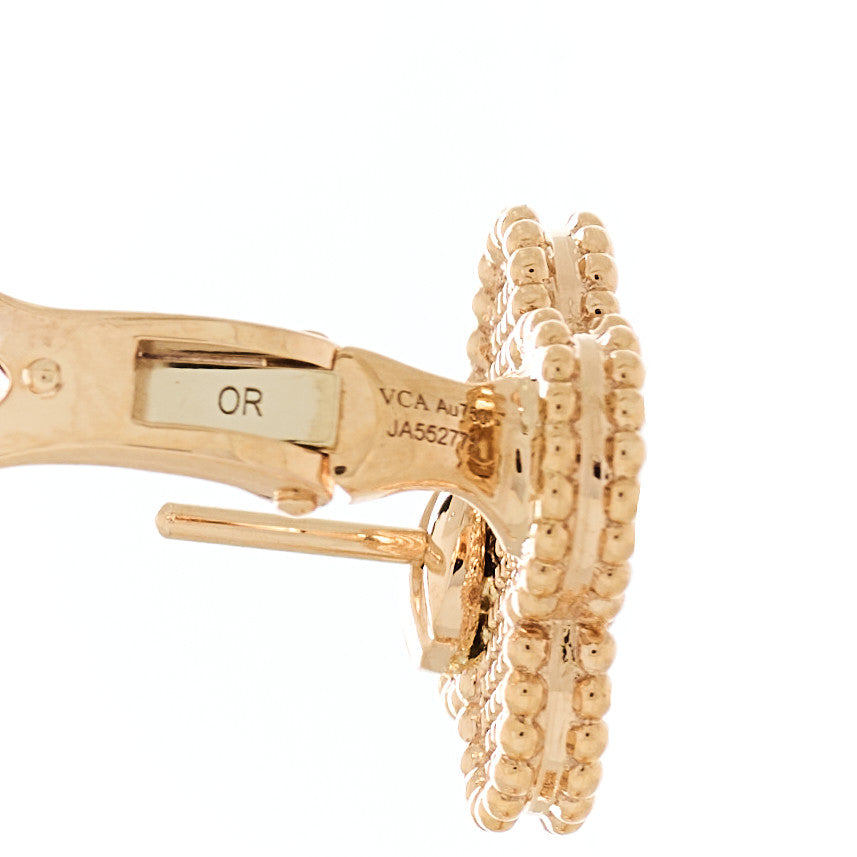 Van Cleef & Arpels 18K Rose Gold Vintage Alhambra Earrings 4 of 5