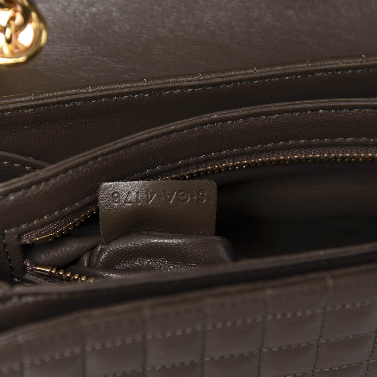 Celine Calfskin Quilted Medium C Bag Khaki 9 of 10