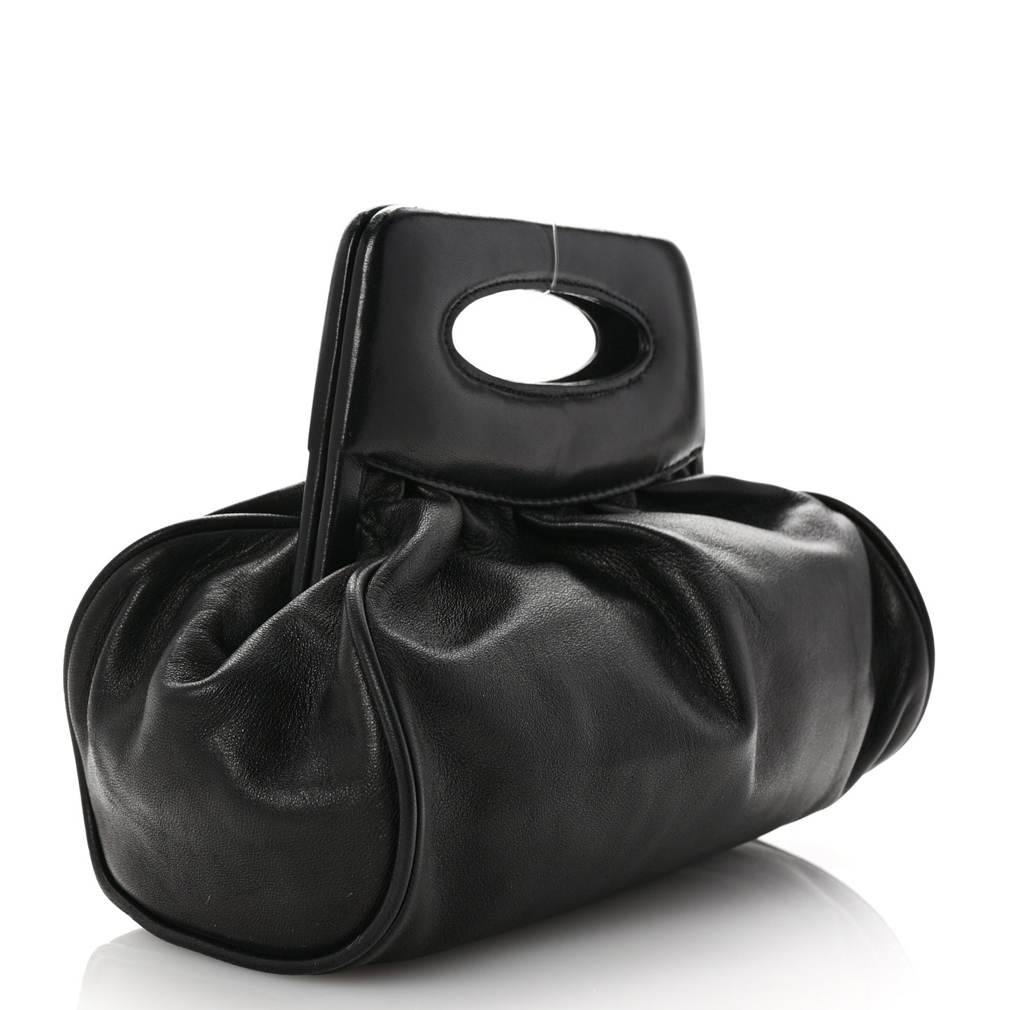 Lambskin Camellia Frame Bag Black