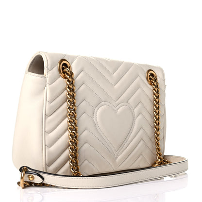 Gucci Calfskin Matelasse Small GG Marmont Shoulder Bag White 2 of 9
