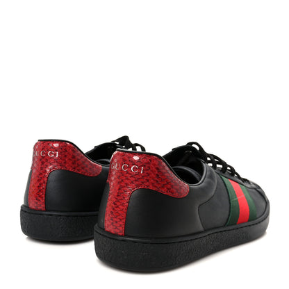 Gucci Miro Soft Calfskin Ayers Web Mens Ace Sneakers 7.5 Black Rosso 5 of 10