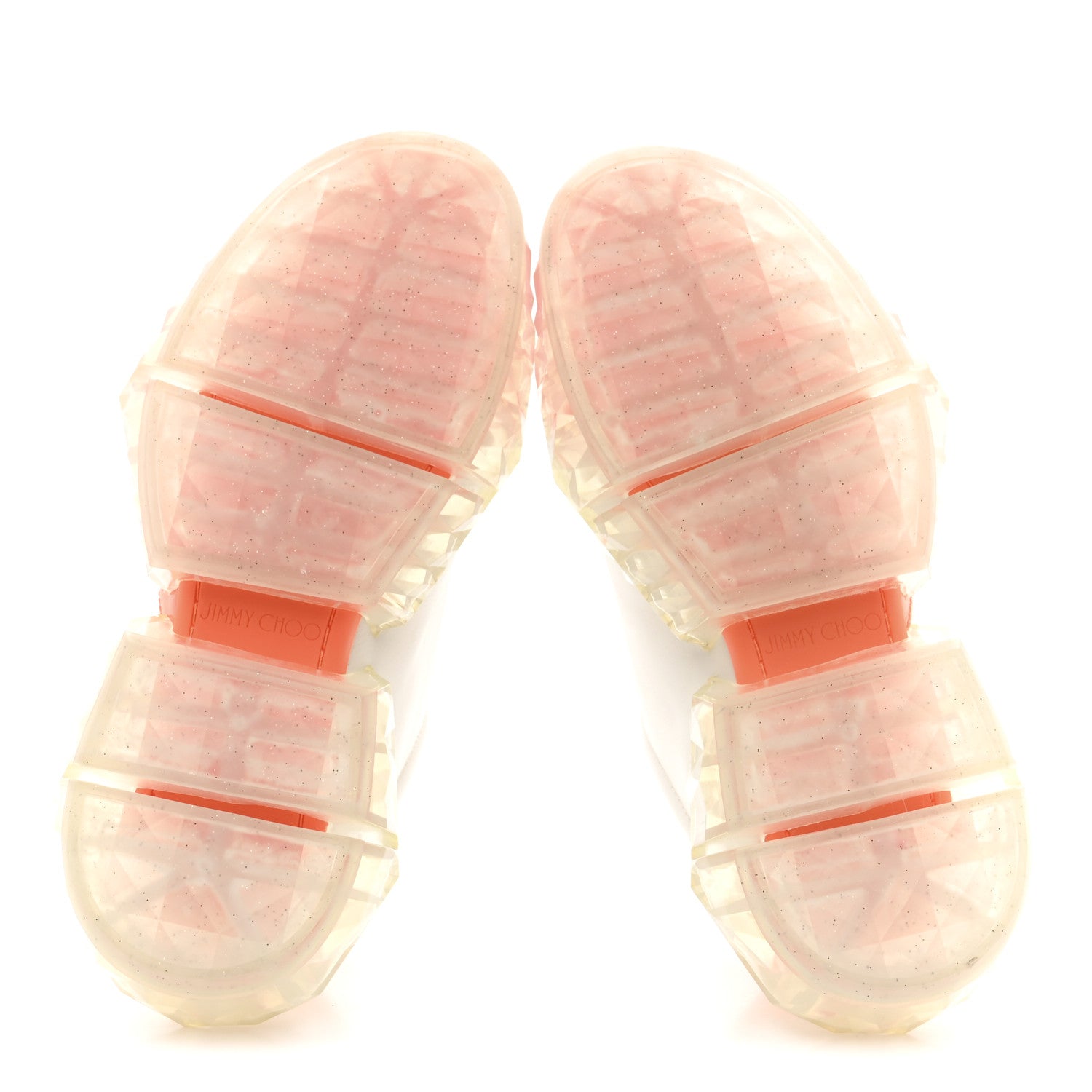 Jimmy Choo X JK JEONG Calfskin Patent Womens Diamond Low Top Sneaker 35 White Orange 6 of 10