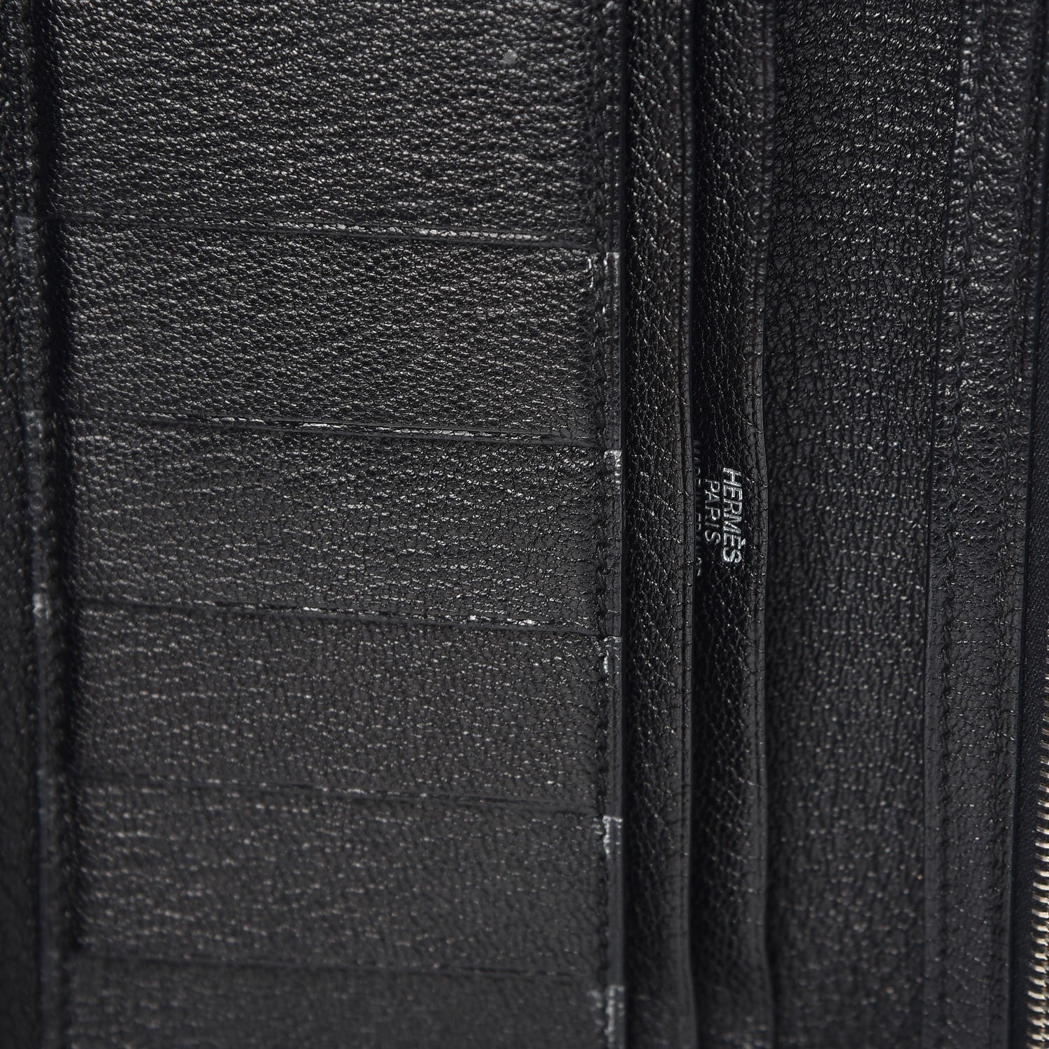 Hermes Chevre Mysore Tri-Fold Bearn Wallet Black 8 of 12