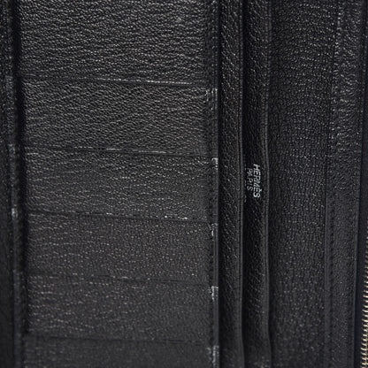 Hermes Chevre Mysore Tri-Fold Bearn Wallet Black 8 of 12