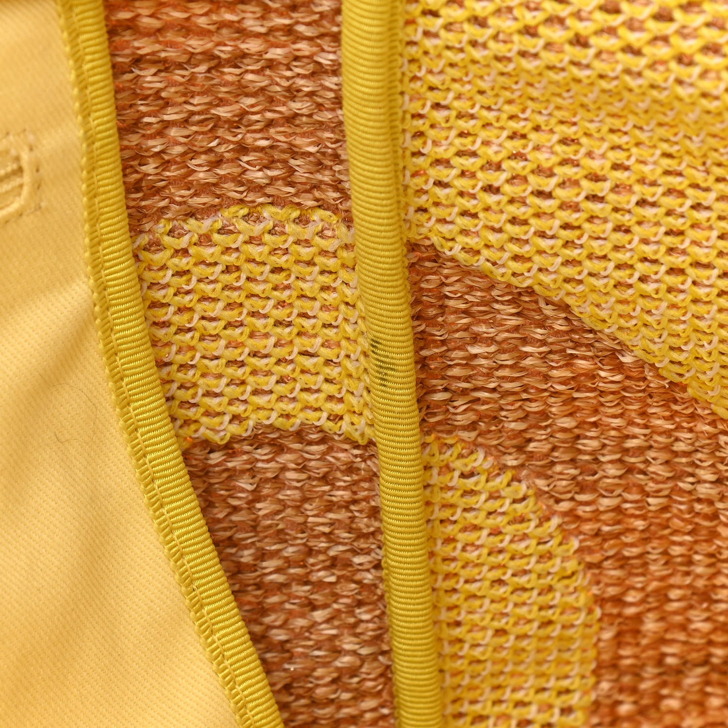 Chanel Mixed Fibers Large Shopping Bag Yellow Brown 9 of 15