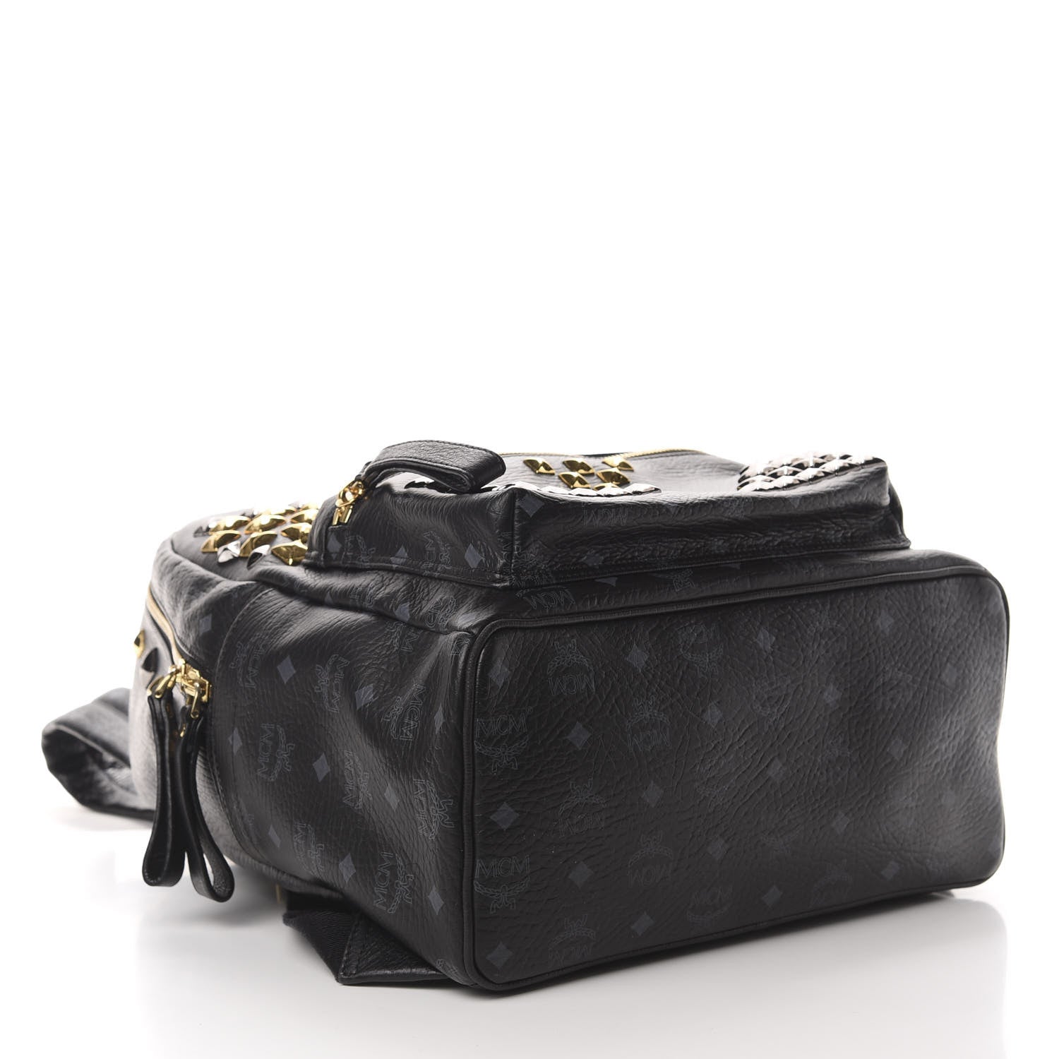 MCM Visetos Studded Medium Stark M Backpack Black 3 of 11