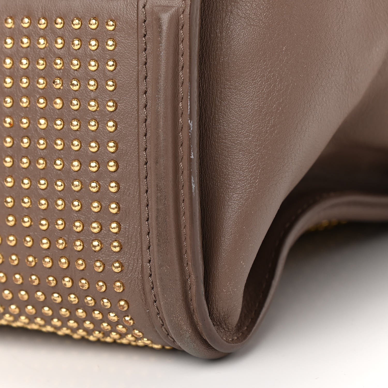 Alexander McQueen Calfskin Small Studded Padlock Zip Around Tote Taupe 13 of 13
