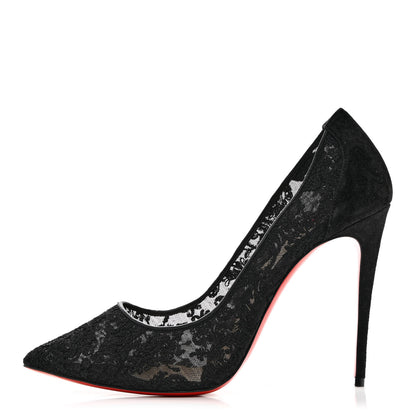Christian Louboutin Veau Velours Florale Lace Follies 100 Pumps 40.5 Black 1 of 13