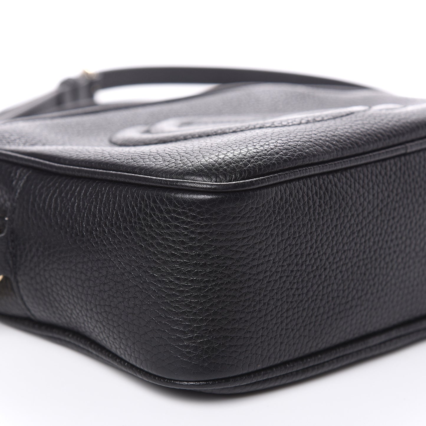 Pebbled Calfskin Small Soho Disco Bag Black