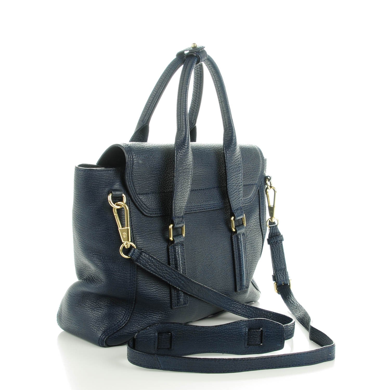3.1 Phillip Lim 3.1 Textured Calfskin Medium Pashli Satchel Ink 3 of 7