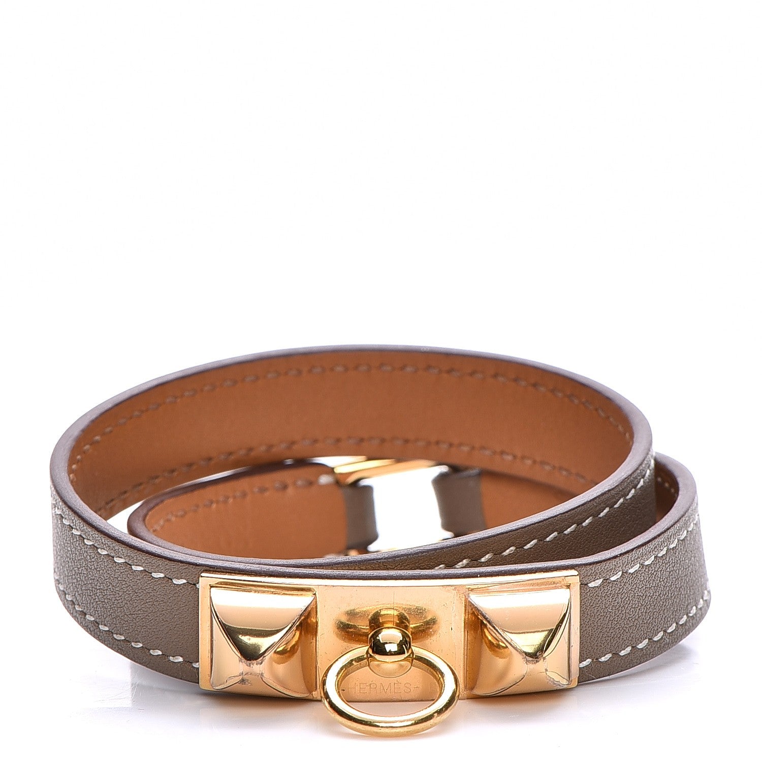 Hermes Swift Rivale Double Tour Bracelet S Etoupe 1 of 8