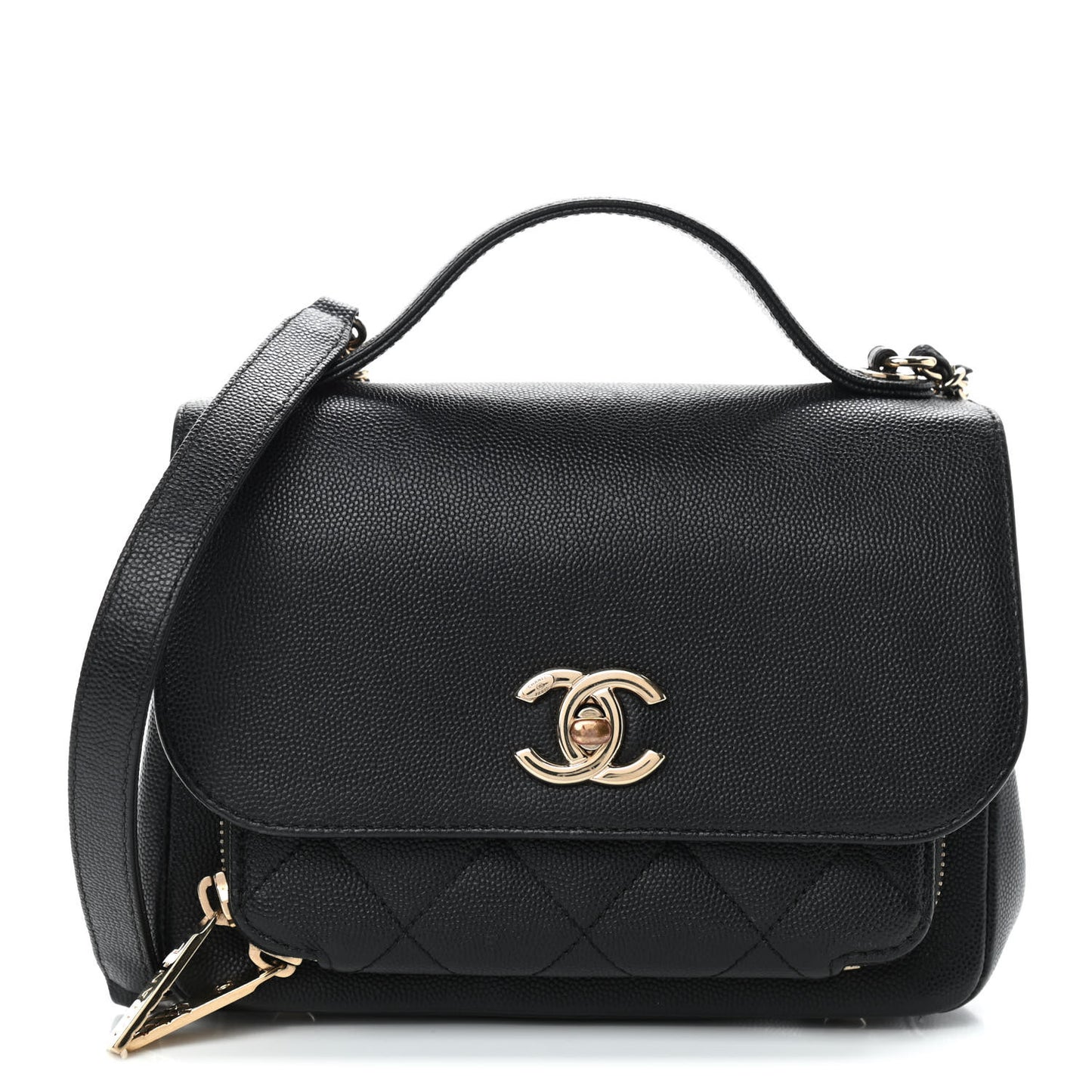 Caviar Quilted Small Business Affinity Flap Black