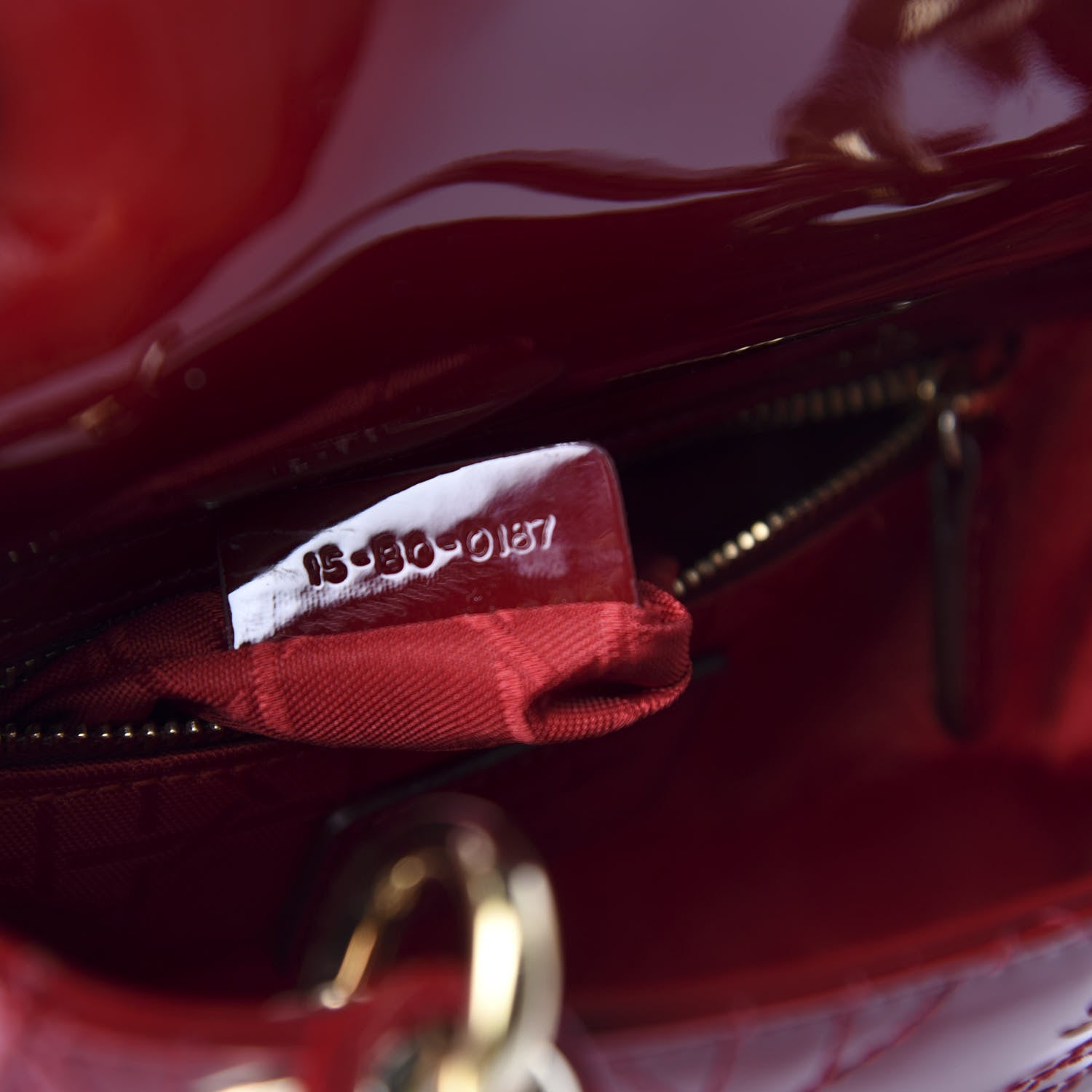 Christian Dior Patent Cannage Mini Lady Dior Red 10 of 11