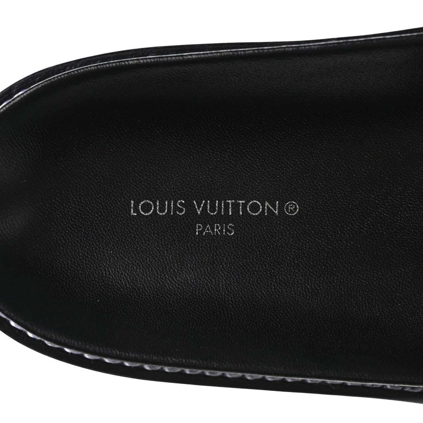Calfskin Embossed Monogram Sunset Flat Comfort Mule 39 Black