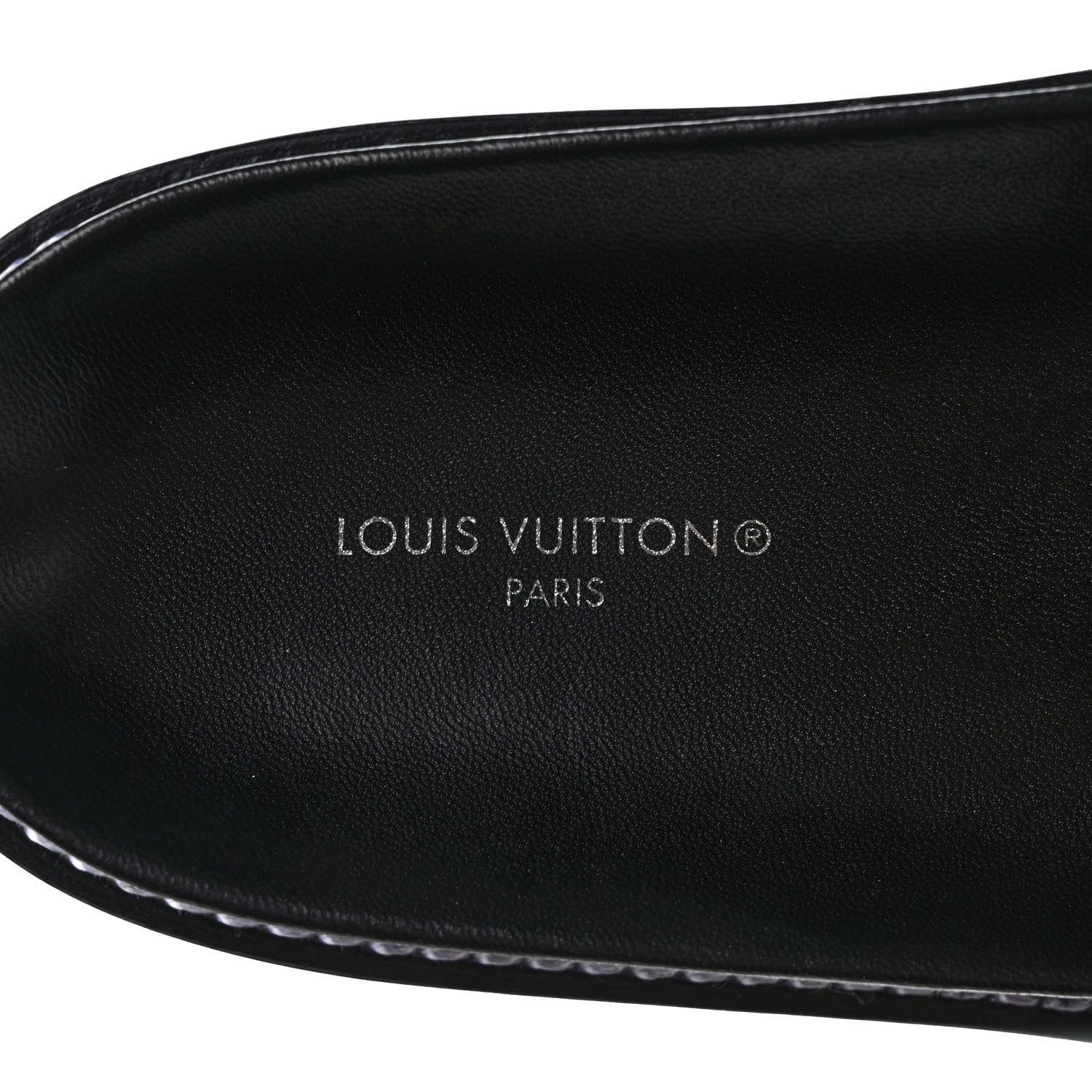 Louis Vuitton Calfskin Embossed Monogram Sunset Flat Comfort Mule 39 Black 7 of 9