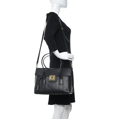 Salvatore Ferragamo Calfskin Large Sookie Satchel Black 2 of 21