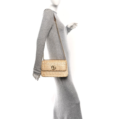 Gucci Glazed Wicker Small Cestino Shoulder Bag Natural 2 of 10