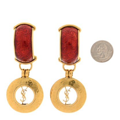 Saint Laurent Metal Demi Creole Et Cercle Clip On Earrings Or Laiton Vielli 2 of 5