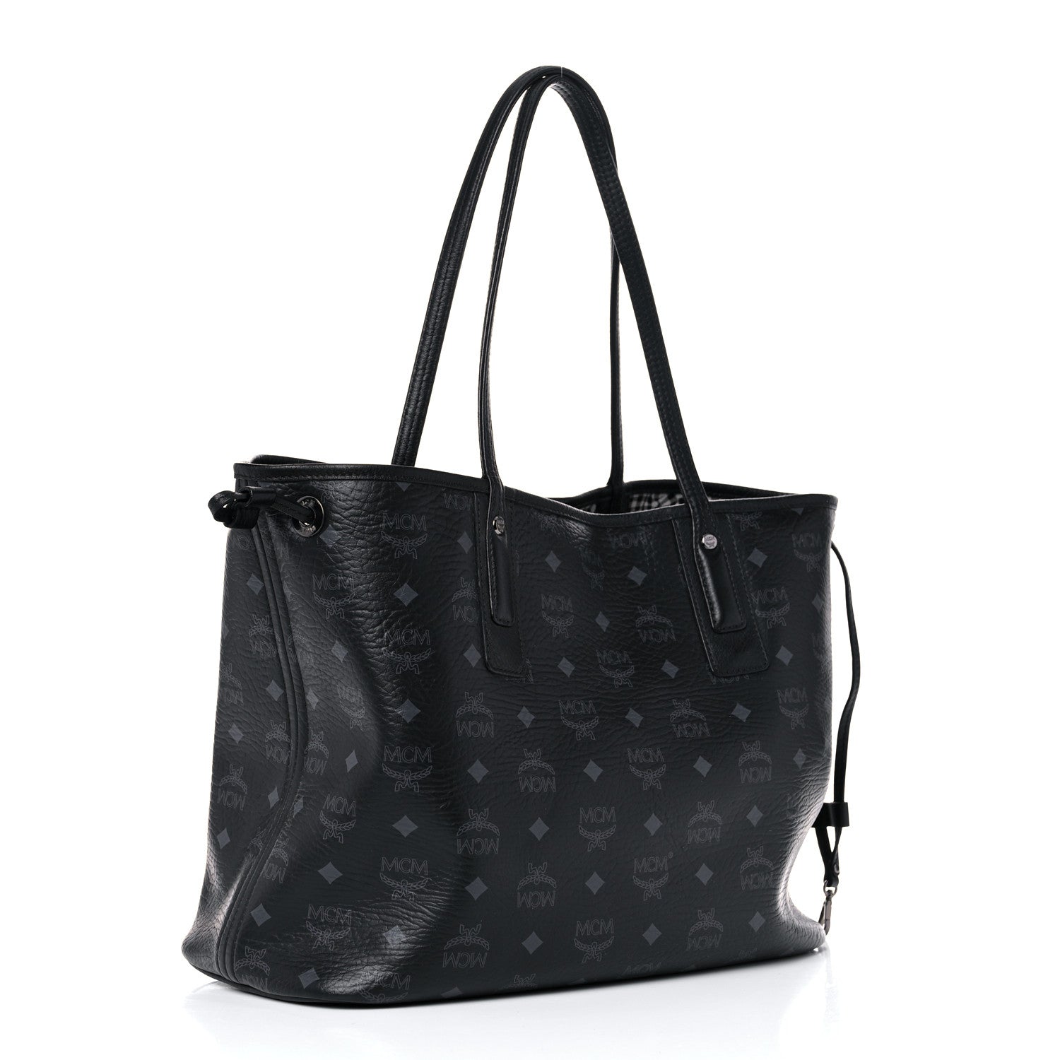 MCM Visetos Medium Liz Reversible Shopper Tote Black 4 of 21