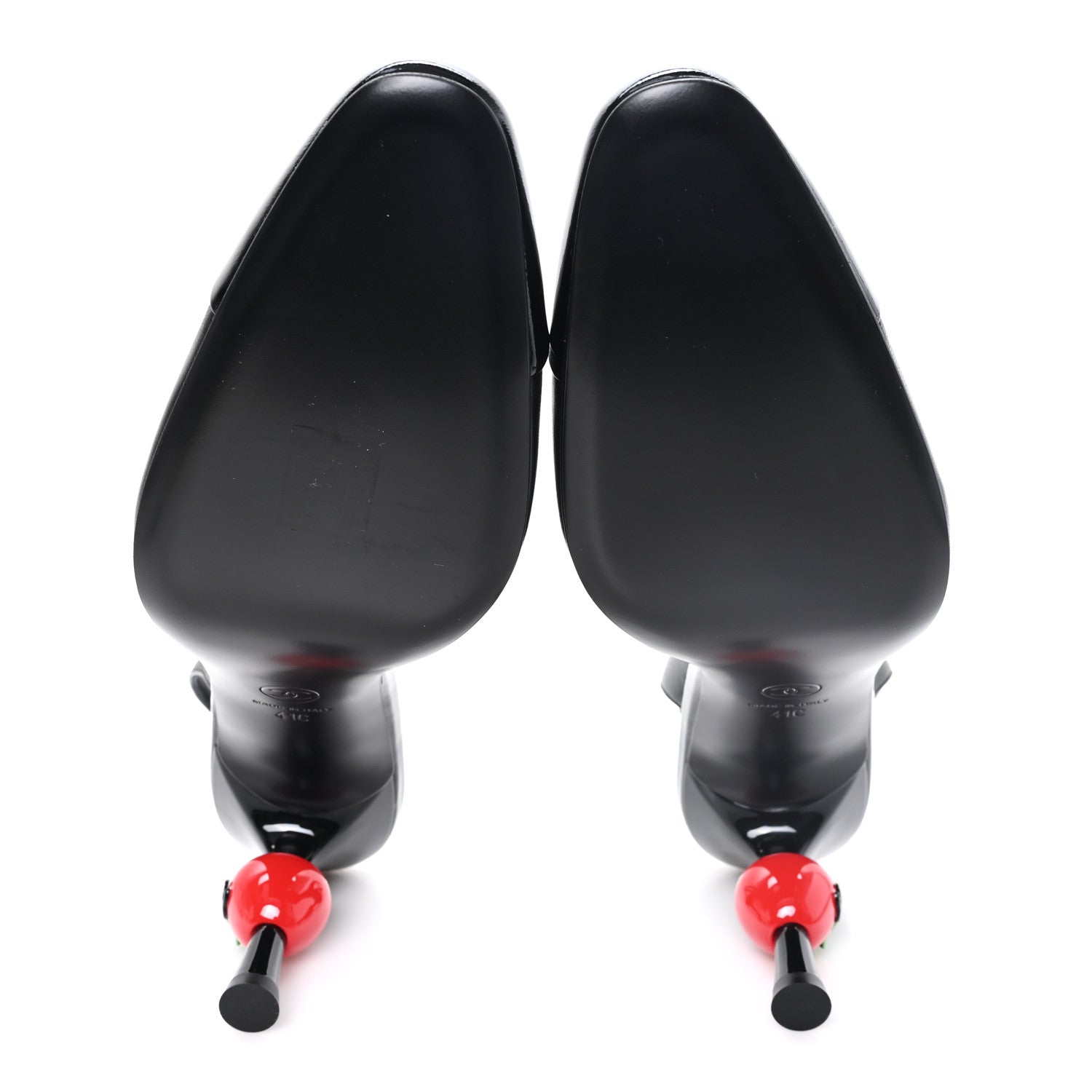 Chanel Lambskin Patent Cap Toe CC Apple Slingback Pumps 41 Black 5 of 8