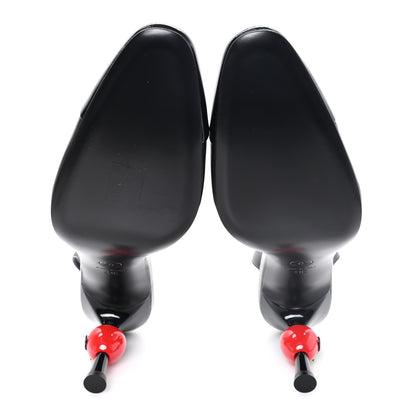 Chanel Lambskin Patent Cap Toe CC Apple Slingback Pumps 41 Black 5 of 8
