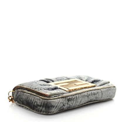 Fendi Velvet Mia Pochette Grey 4 of 9