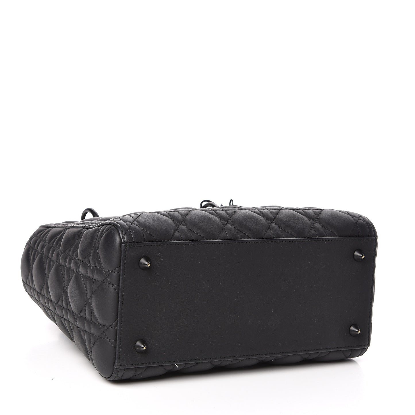 Ultra Matte Calfskin Cannage Medium Lady Dior Black