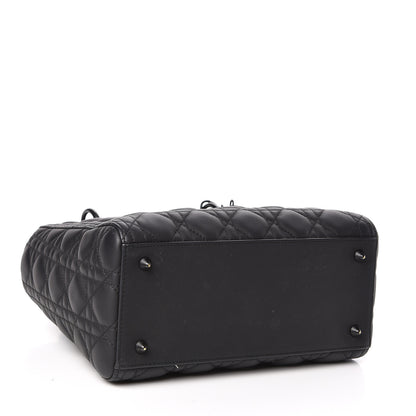 Christian Dior Ultra Matte Calfskin Cannage Medium Lady Dior Black 4 of 10