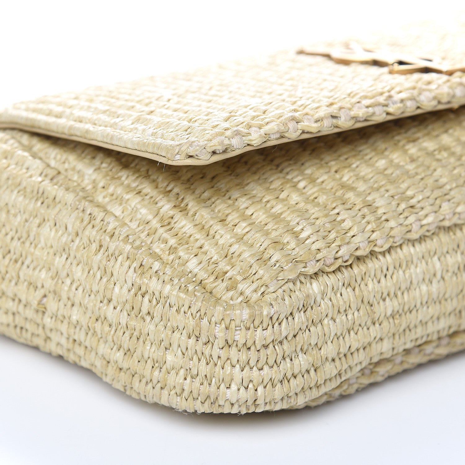 Saint Laurent Raffia Medium Monogram Kate Satchel Naturale 8 of 15