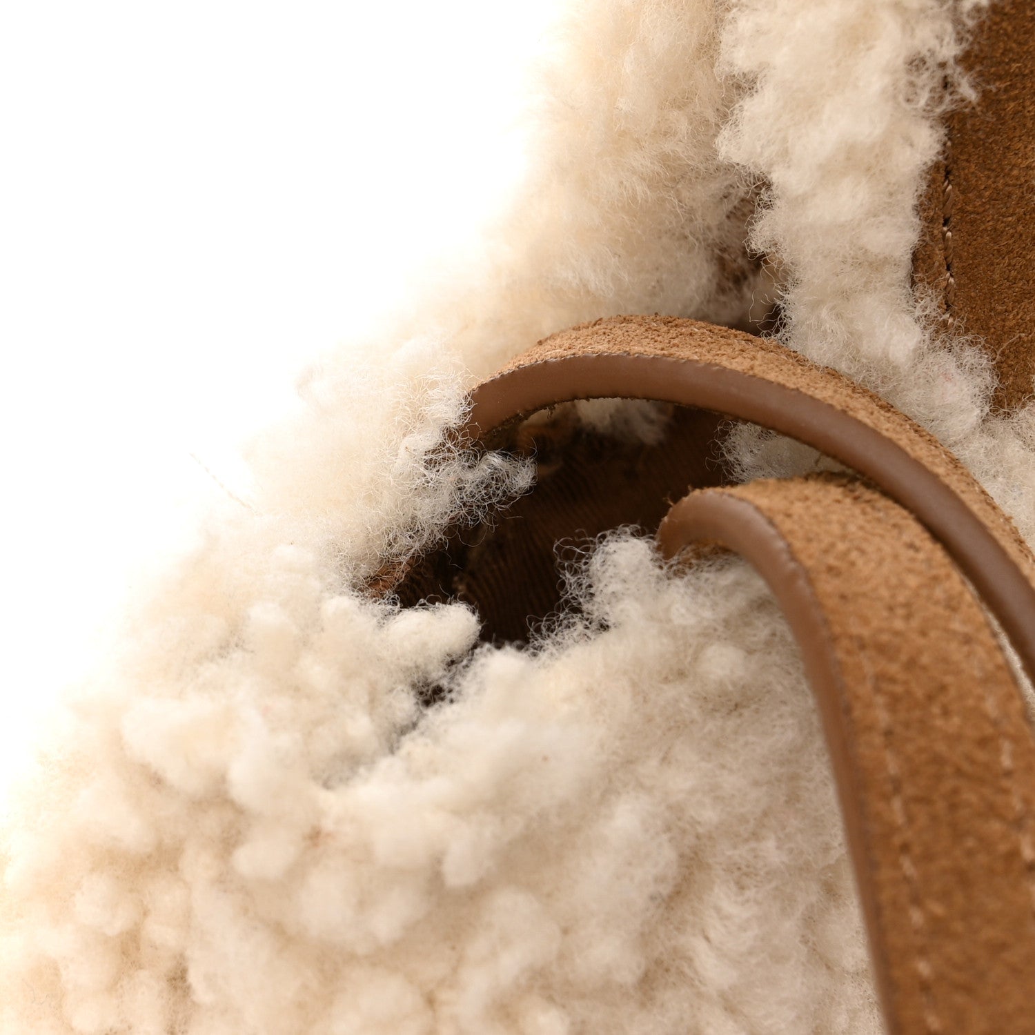 Telfar X UGG Suede Shearling Reverse Small Shopping Bag Natural 11 of 11