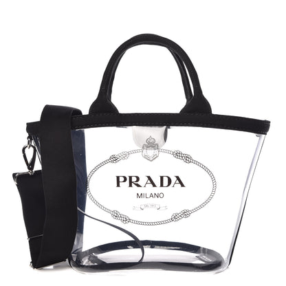 Prada Plexiglass Canapa Small Shopper Tote Black 1 of 10