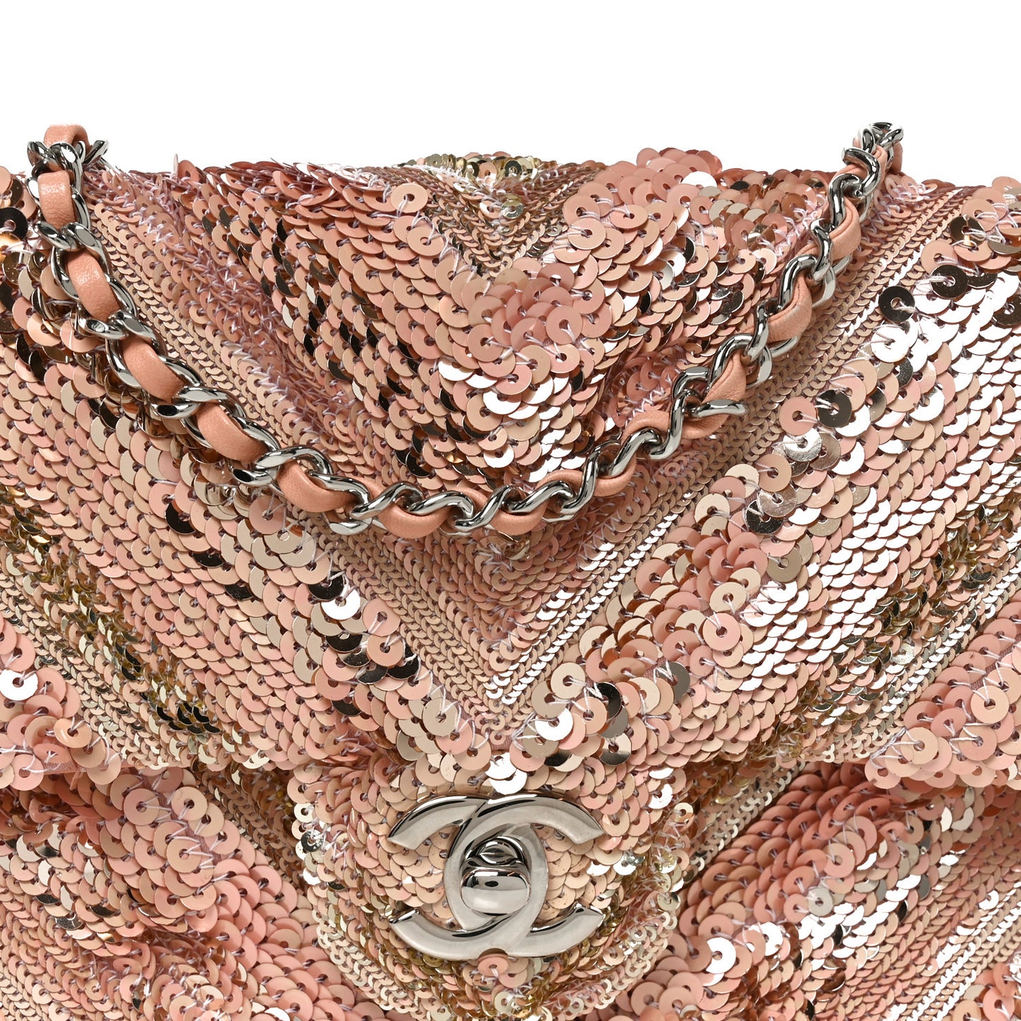 Sequins Chevron Mini Rectangular Flap Pink