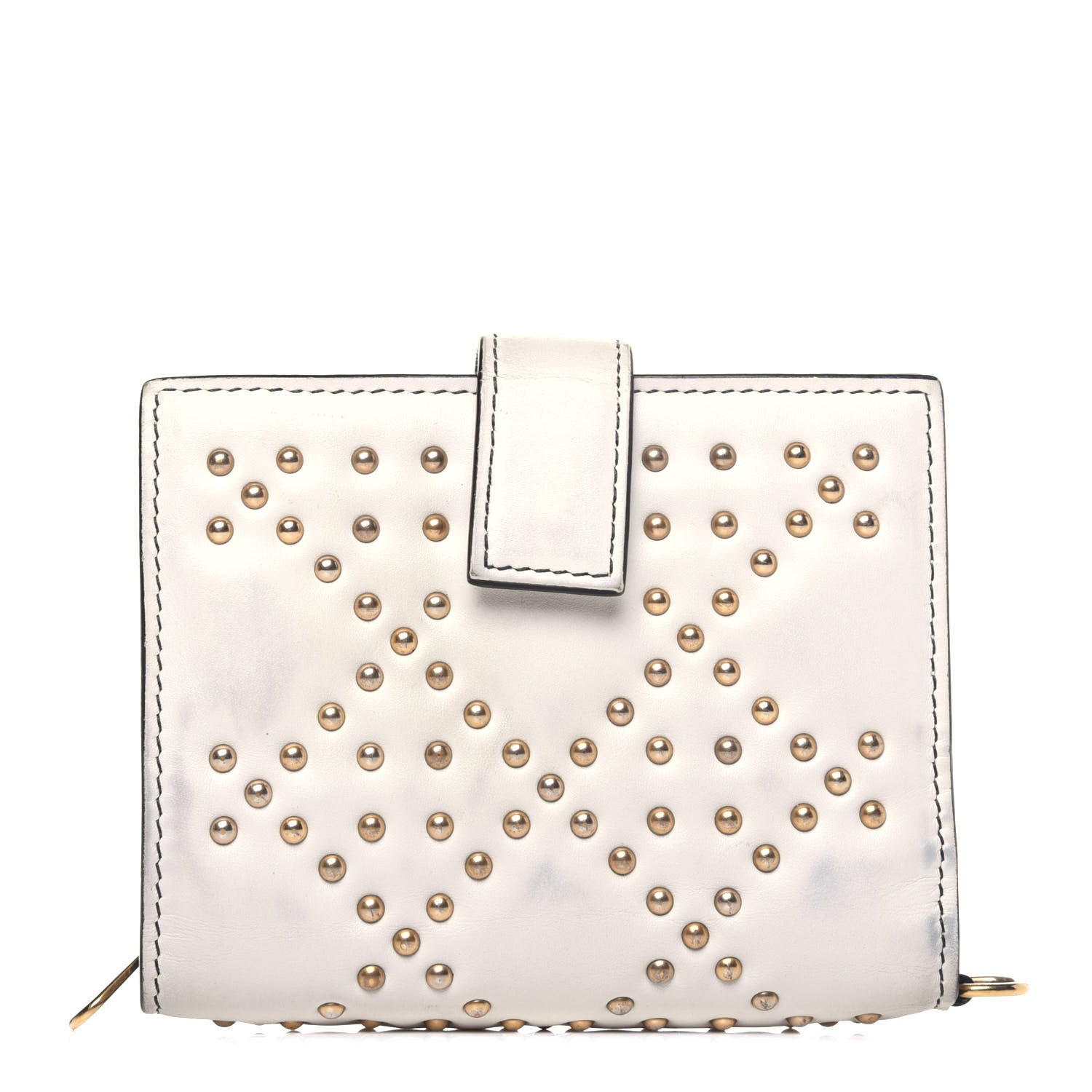 Christian Dior Lambskin Cannage Studded Lady Dior Eden Wallet White 1 of 18