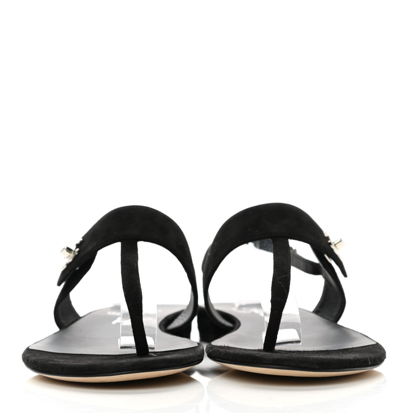 Suede CC Thong Sandals 38 Black