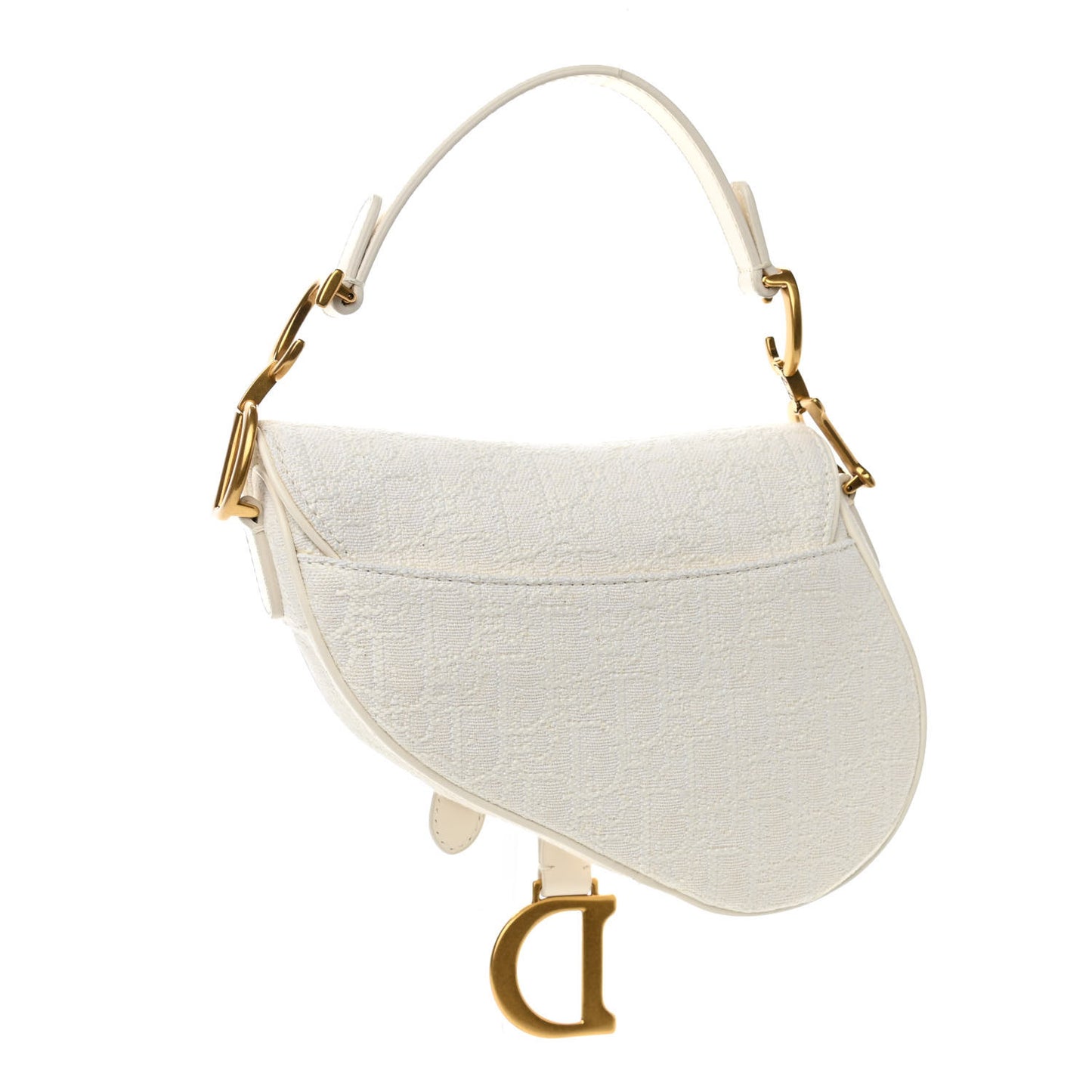 Oblique Mini Saddle Bag White