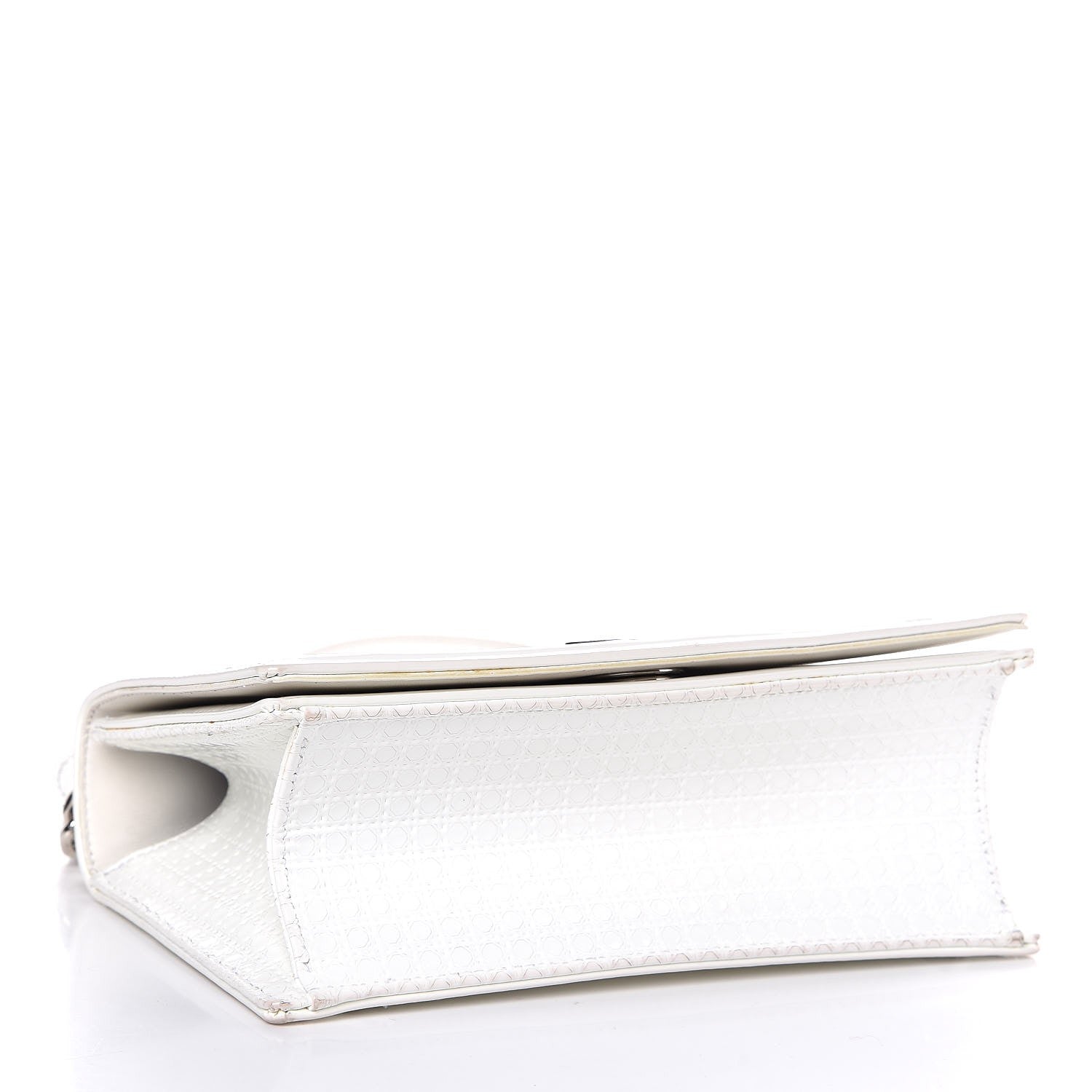 Christian Dior Patent Micro-Cannage Small Diorama Flap Bag White 4 of 12